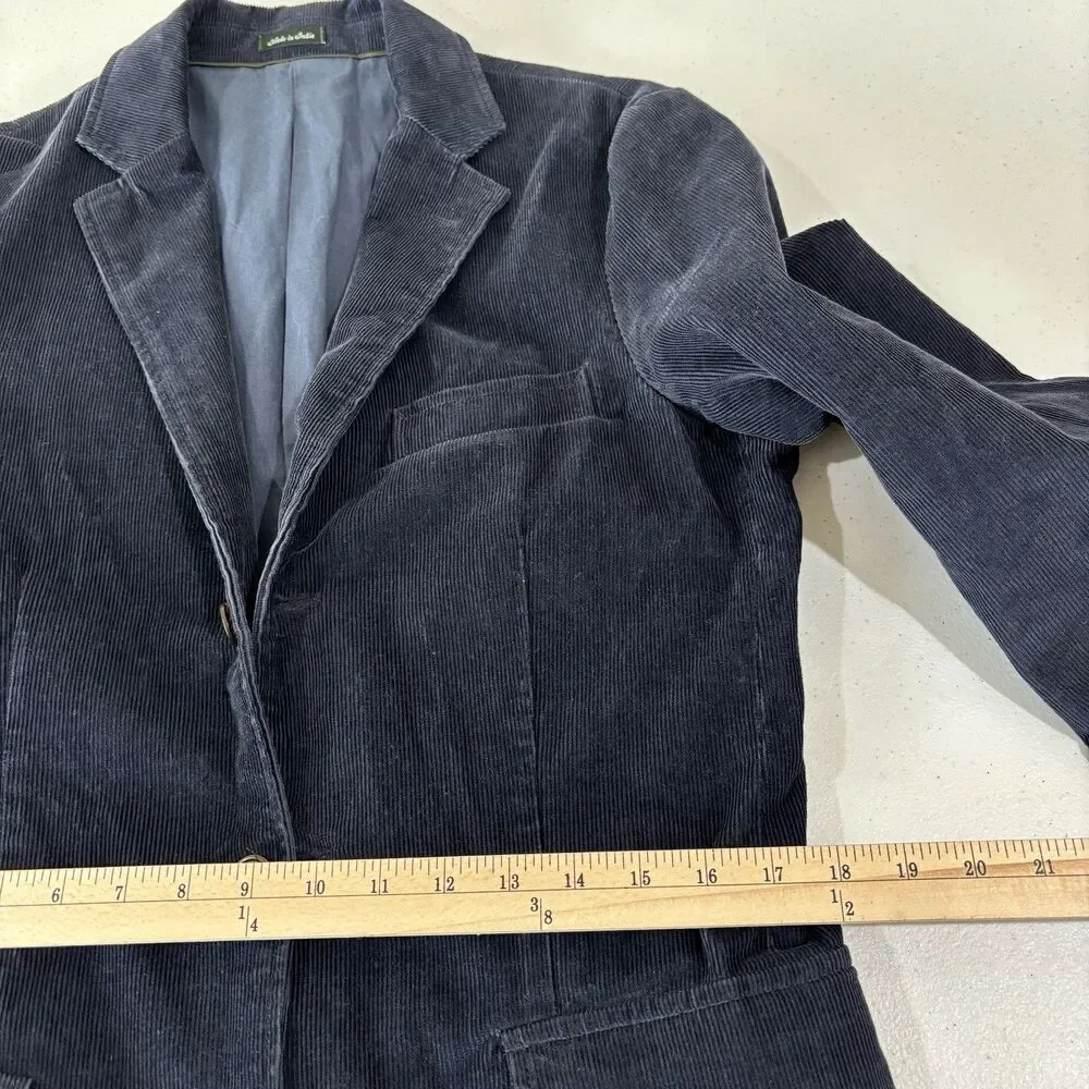 J Crew Mens Corduroy Blazer Navy Blue S Sport Coat Jacket Preppy Dark Academia